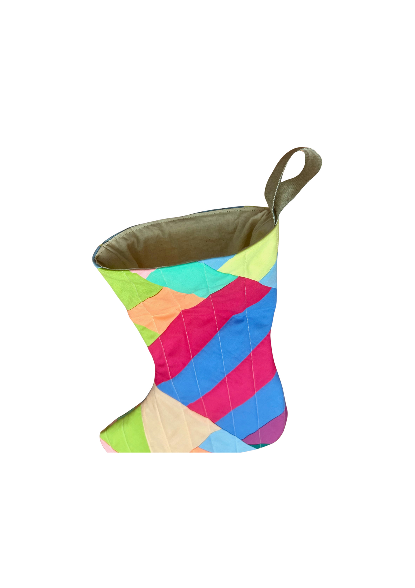 Colourful Quilted Christmas Stocking