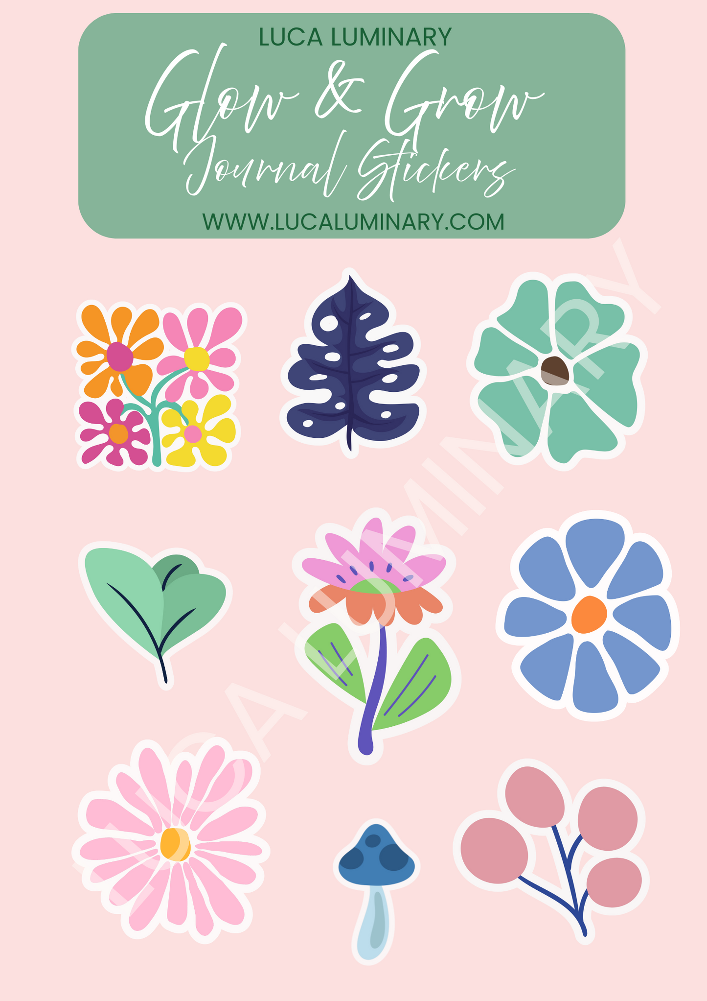 Glow & Grow Journal Stickers - Blooms