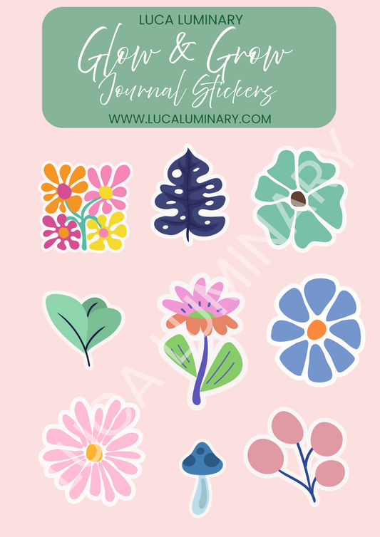 Glow & Grow Journal Stickers - Blooms