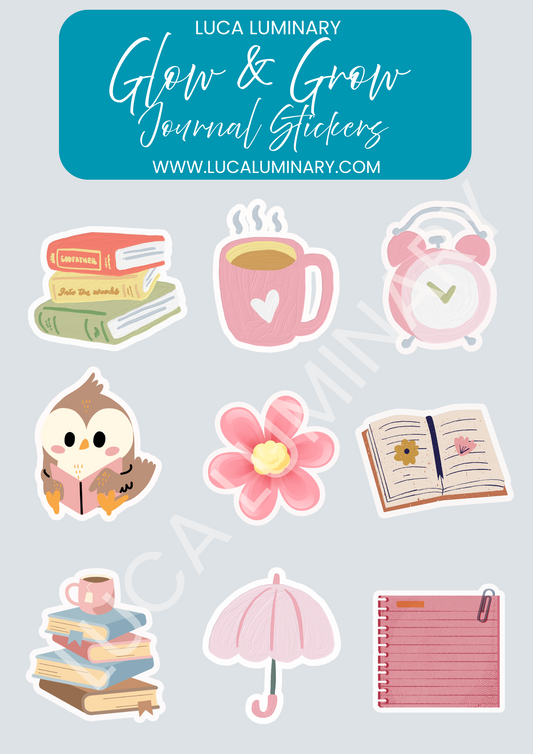 Glow & Grow Journal Stickers - Book Lover