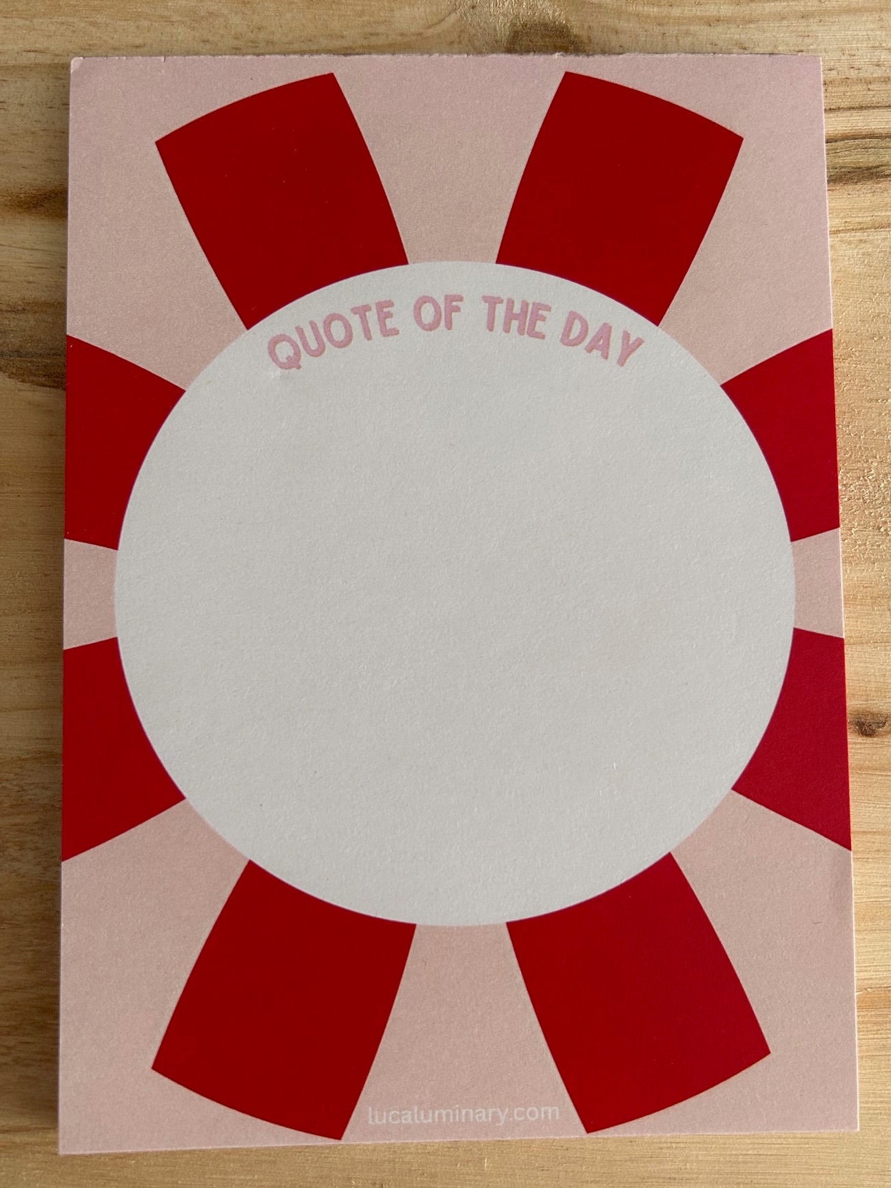A6 50 Page - Red & Pink Quote of the Day