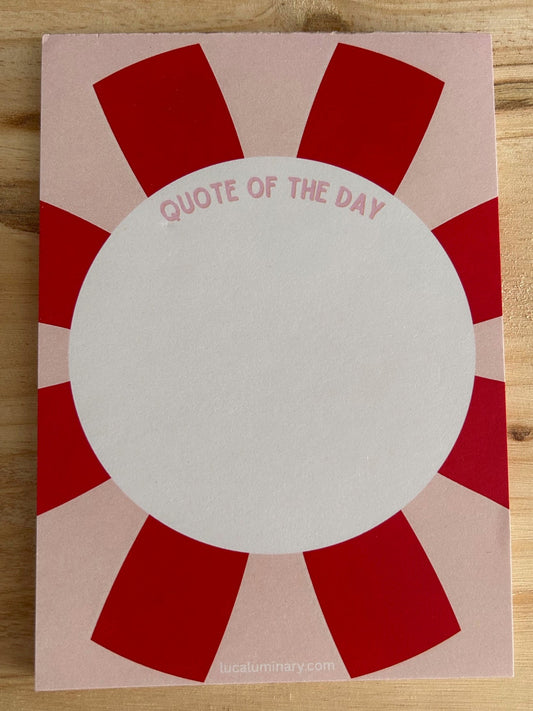 A6 50 Page - Red & Pink Quote of the Day