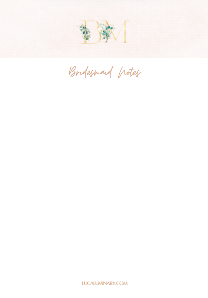 Bridal Blush A5 Notepad - Bridesmaid