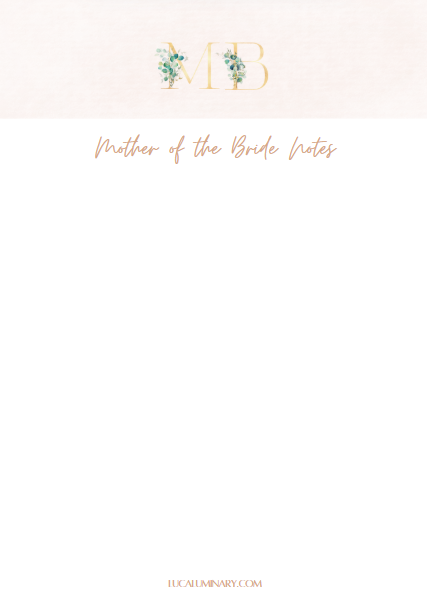 Bridal Blush A5 Notepad - Mother of the Bride