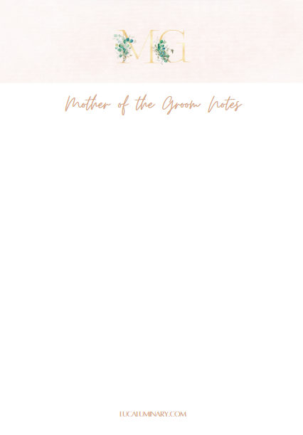 Bridal Blush A5 Notepad - Mother of the Groom