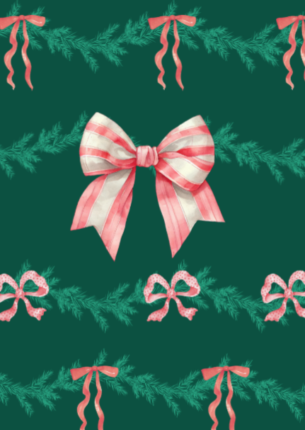 A5 Christmas Bow Notecard Incl. Envelope