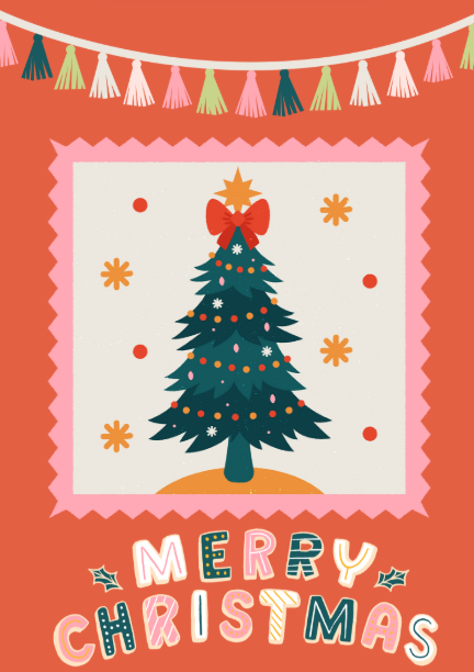 A5 Boho Christmas Tree Notecard incl. Envelope