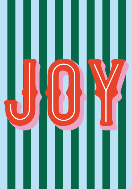 A5 Joy Christmas Notecard incl. Envelope