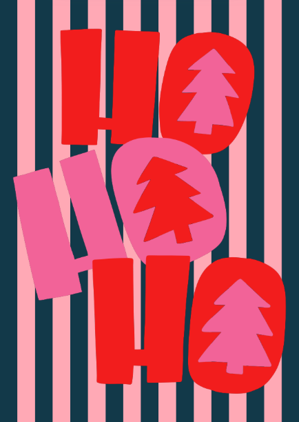 A5 Ho Ho Ho Christmas Notecard incl. Envelope