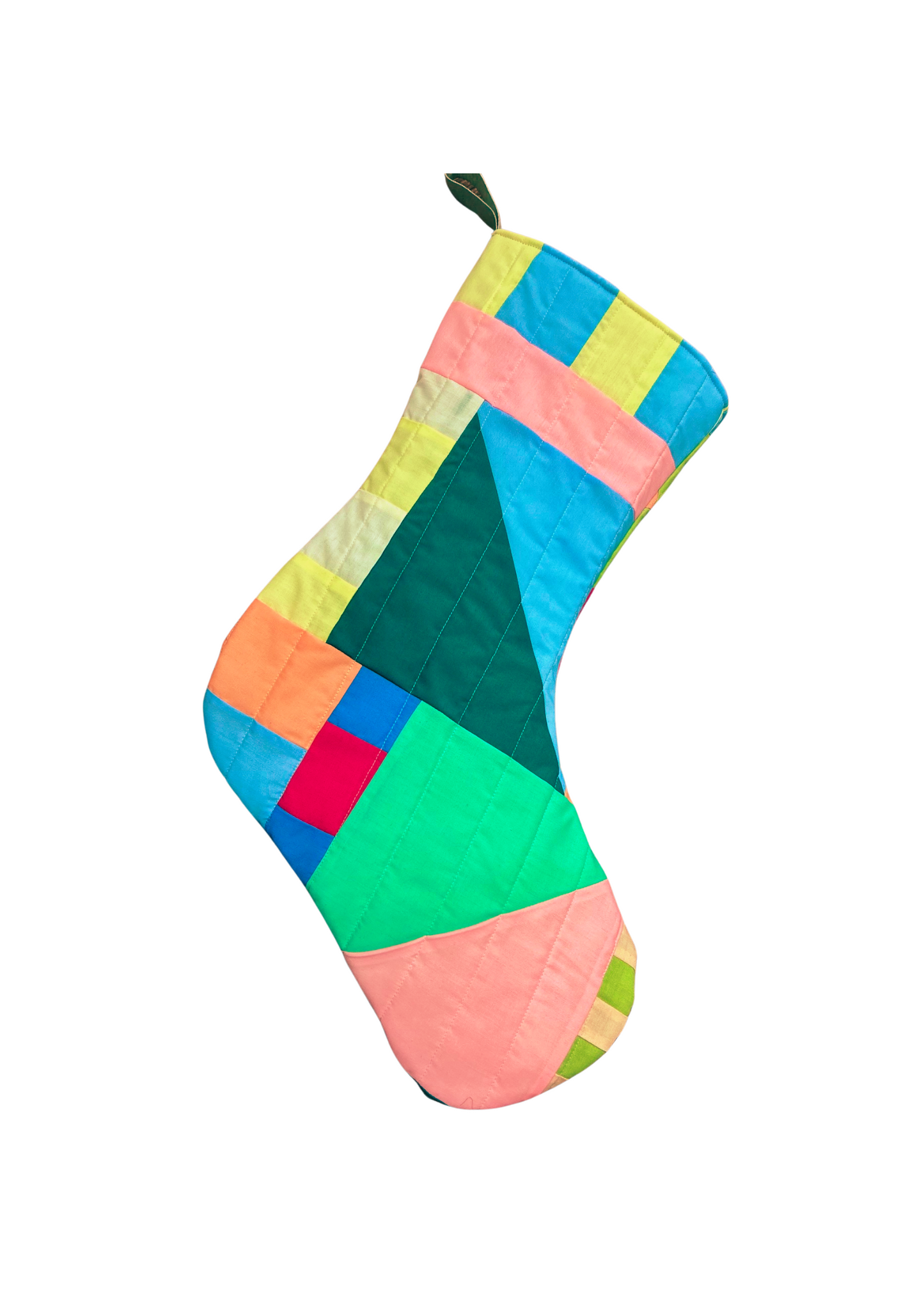 Colourful Quilted Christmas Stocking