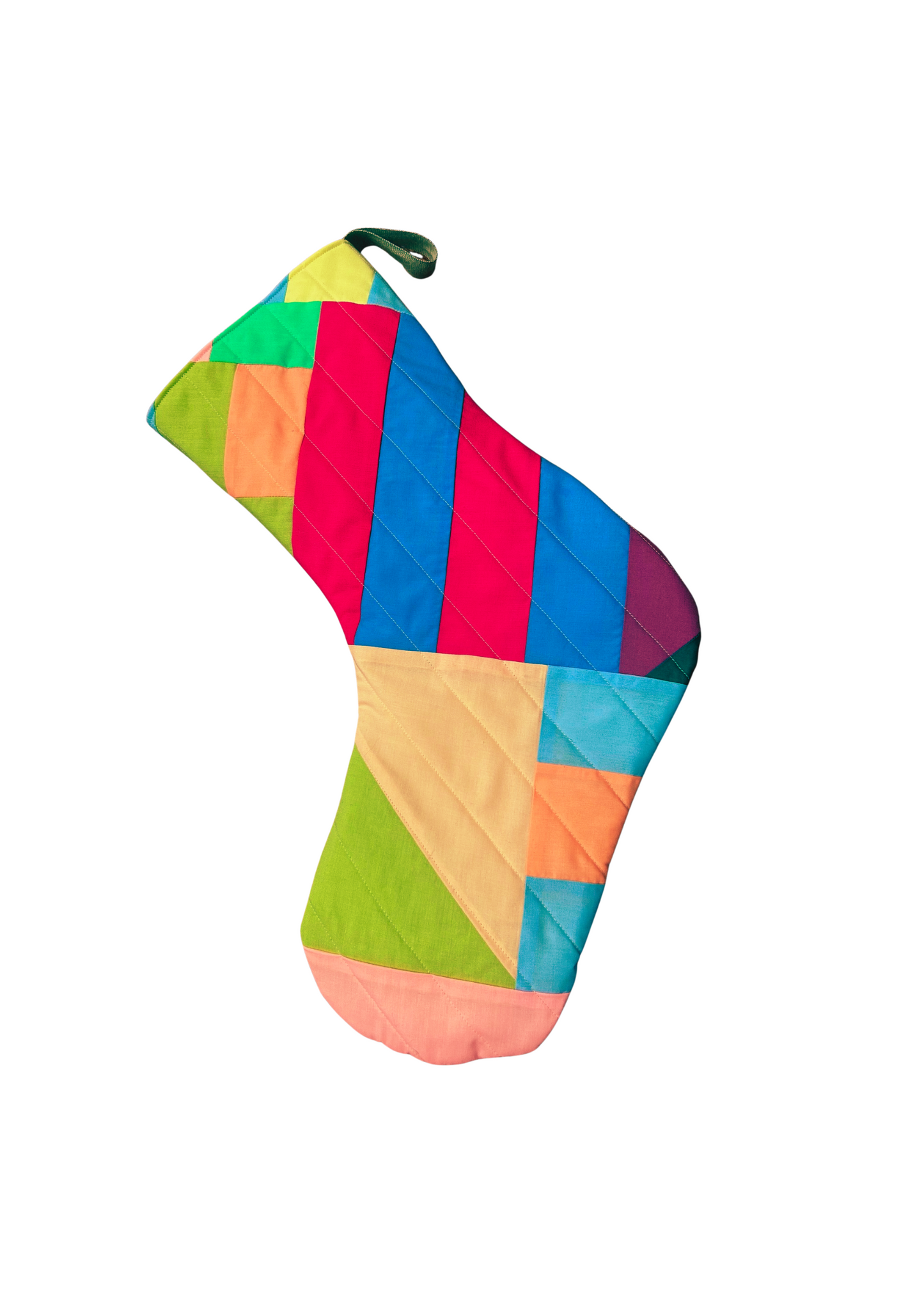 Colourful Quilted Christmas Stocking