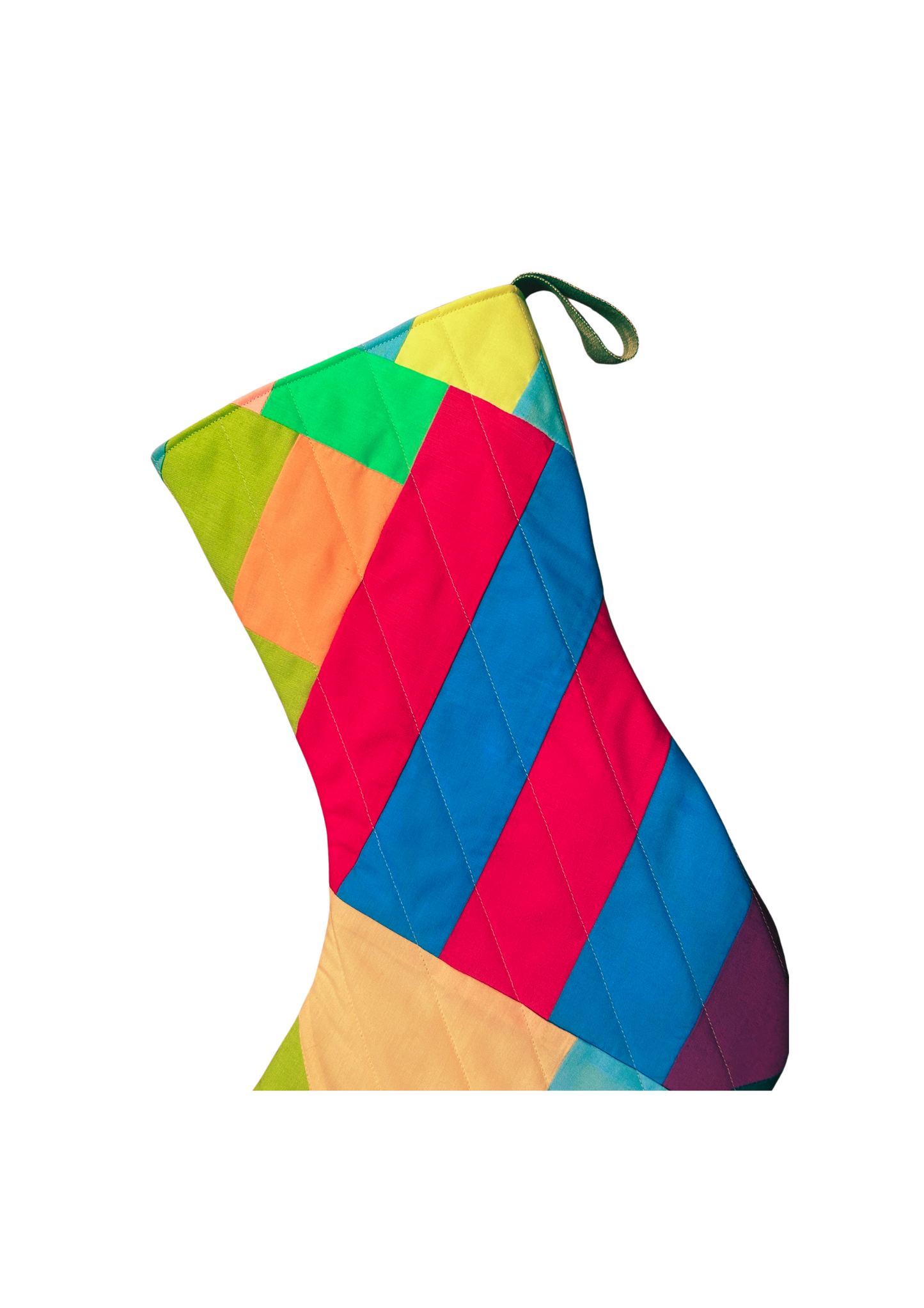 Colourful Quilted Christmas Stocking